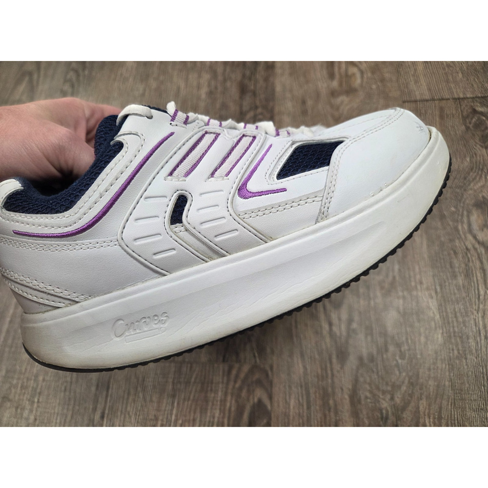Curves for Women Sneakers Toning Fitness Shoes White Purple Leather - Size 8 - Picture 7 of 11